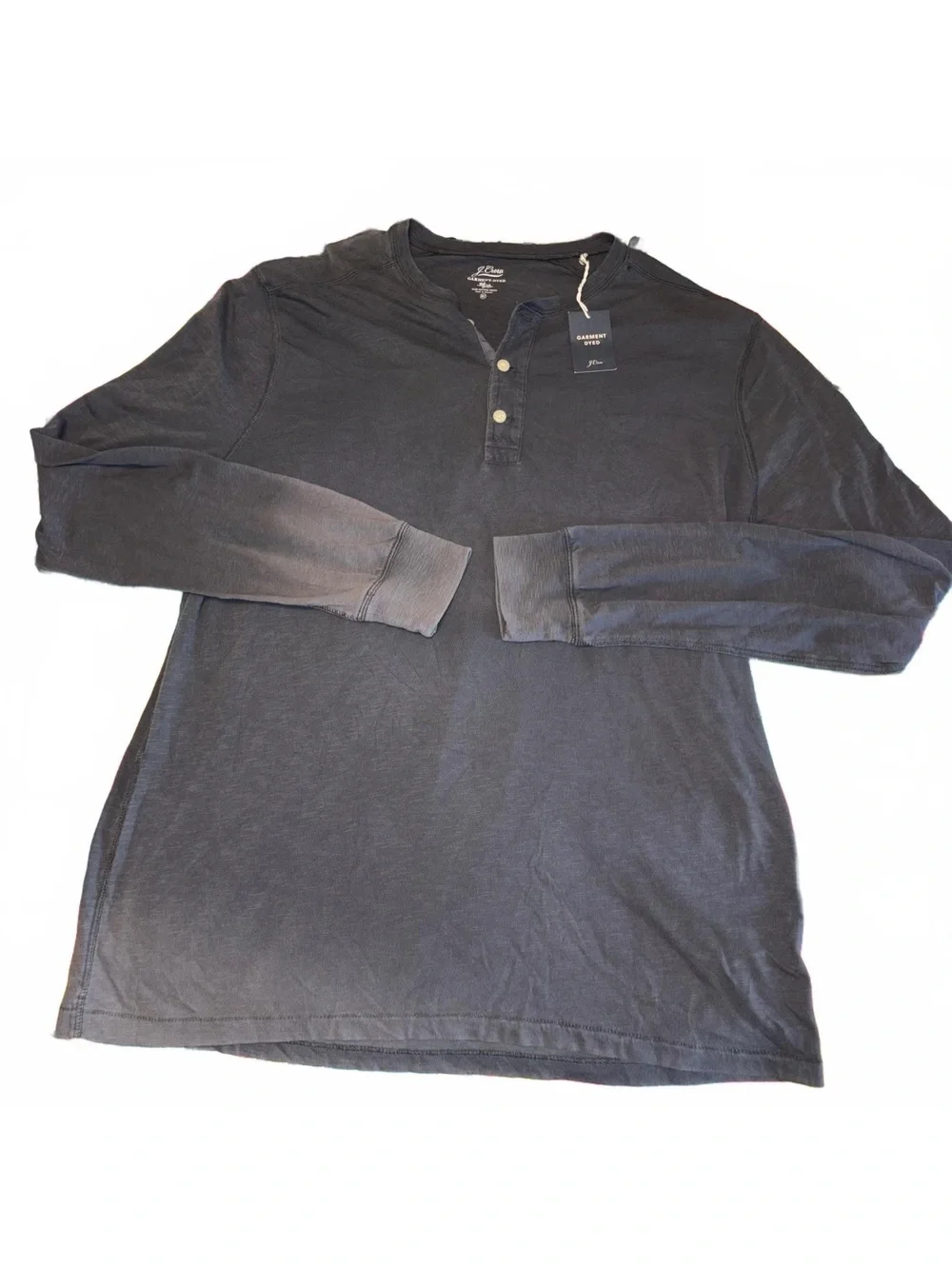 J.Crew NEW Vintage Wash Mens XXLT Long Sleeve Henley Shirt Tee Navy Blue t-shirt